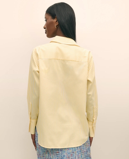 Relaxed Supima® Cotton Sateen Striped Shirt, image 5