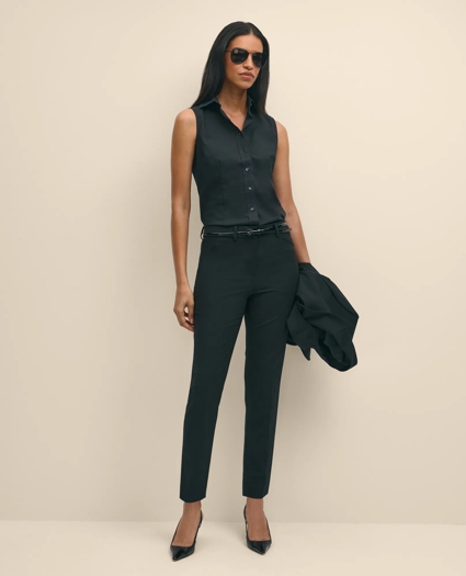 Fitted Non-Iron Stretch Supima® Cotton Sleeveless Dress Shirt, image 3