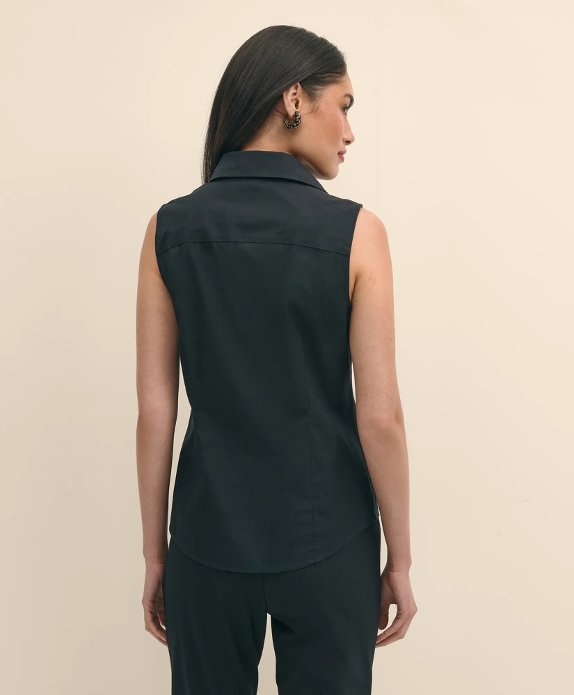 Fitted Non-Iron Stretch Supima® Cotton Sleeveless Dress Shirt, image 5