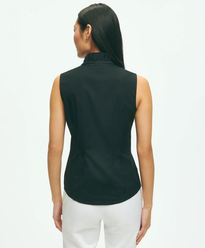 Fitted Non-Iron Stretch Supima® Cotton Ruffle Shirt, image 3