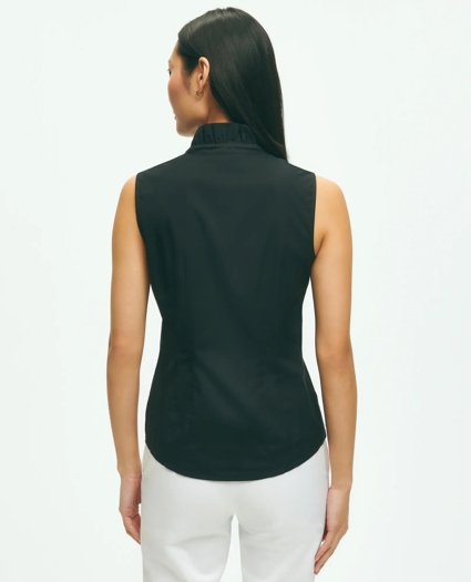 Fitted Non-Iron Stretch Supima® Cotton Ruffle Shirt, image 3