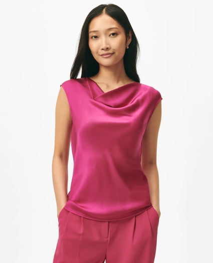 Cowl Neck Blouse in Washable Silk Charmeuse, image 1