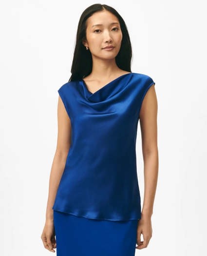 Cowl Neck Blouse in Washable Silk Charmeuse, image 1