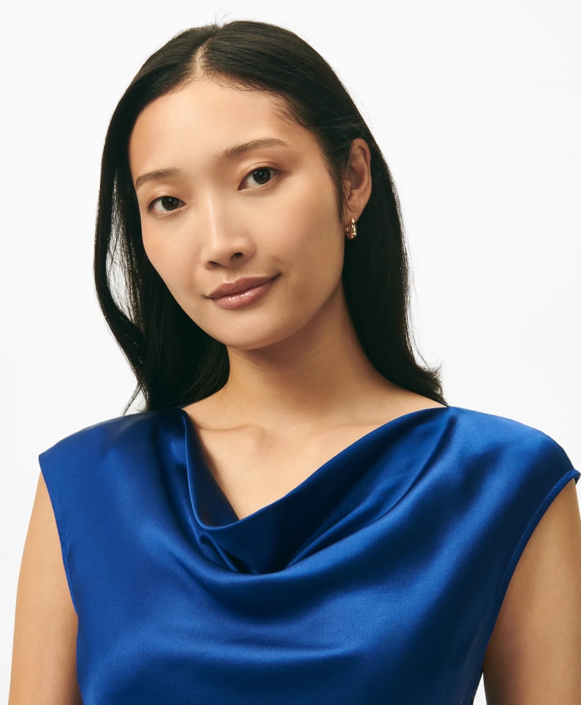 Cowl Neck Blouse in Washable Silk Charmeuse, image 3