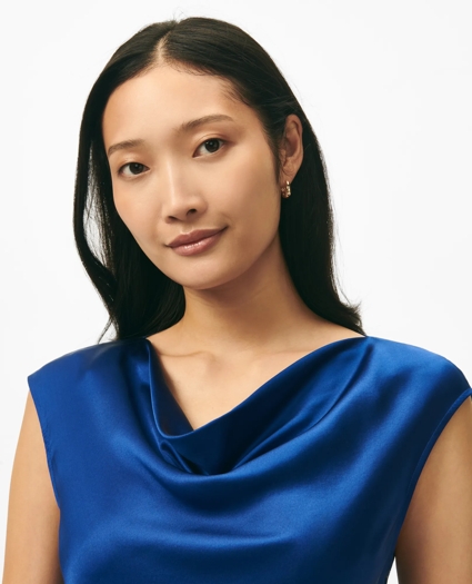 Cowl Neck Blouse in Washable Silk Charmeuse, image 3