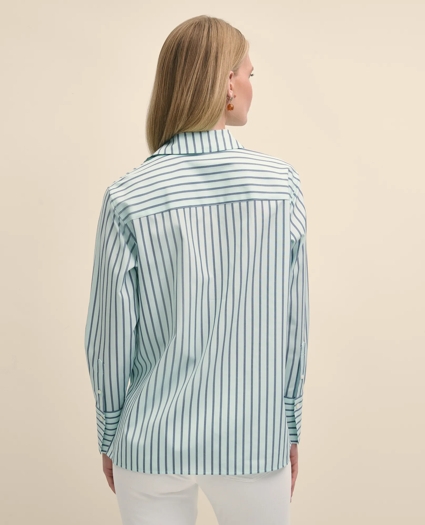 Relaxed Stretch Supima® Cotton Contrast Stripe Shirt, image 4