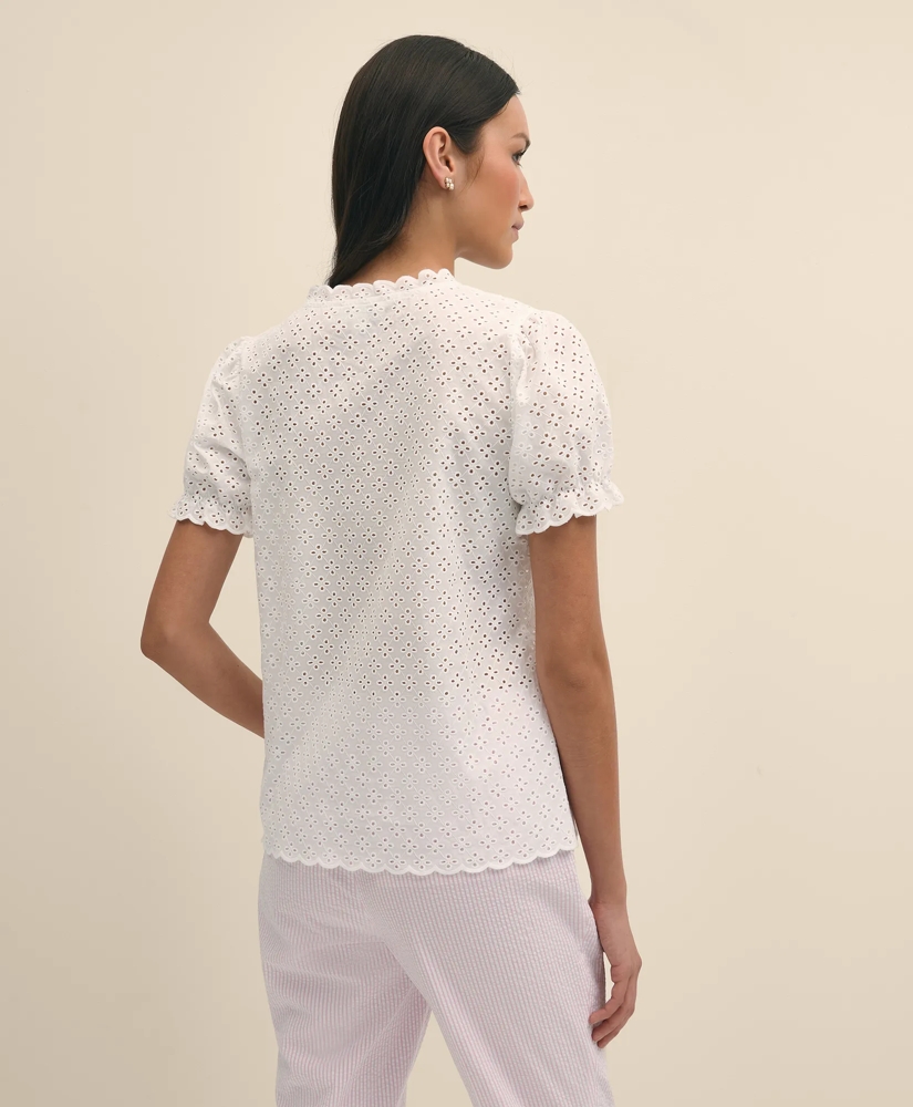 Cotton Eyelet Short-Sleeve Shirt, image 4
