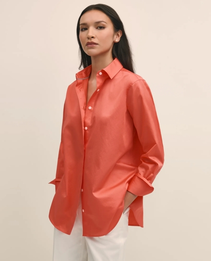 Relaxed Shirt in Supima® Cotton Sateen, image 1