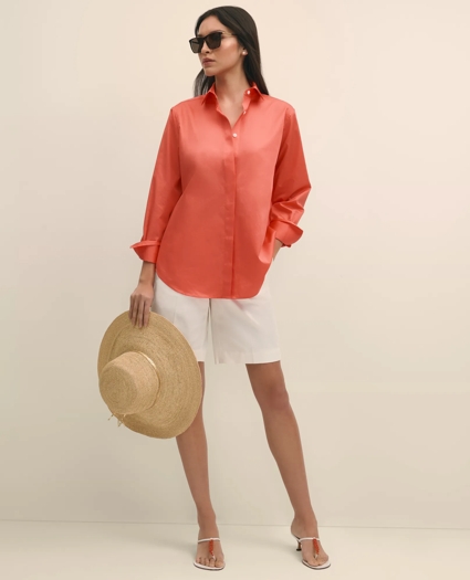 Relaxed Shirt in Supima® Cotton Sateen, image 2