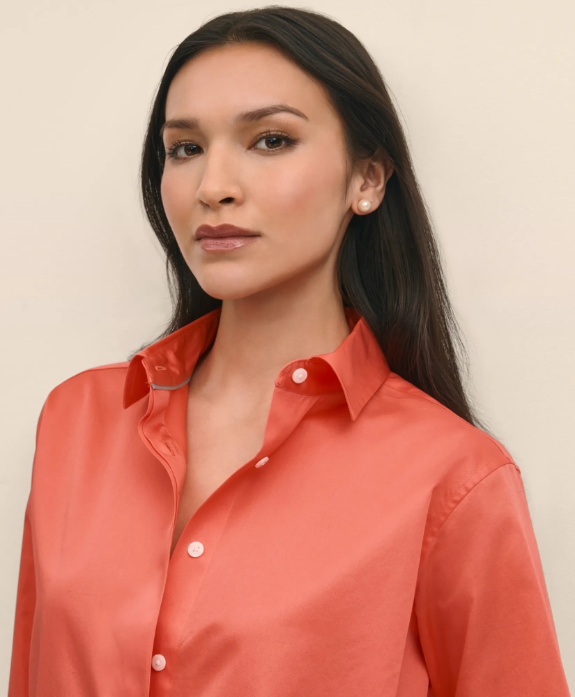Relaxed Shirt in Supima® Cotton Sateen, image 3