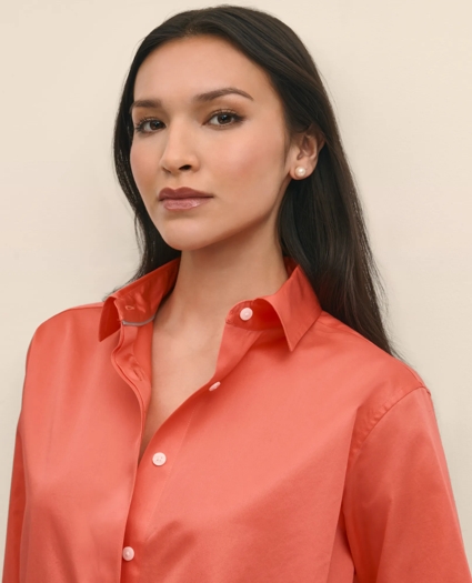 Relaxed Shirt in Supima® Cotton Sateen, image 3