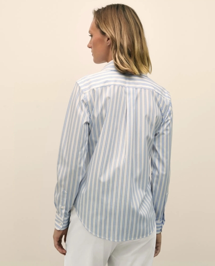 Classic Fit Non-Iron Supima® Cotton-Blend Striped Shirt, image 4