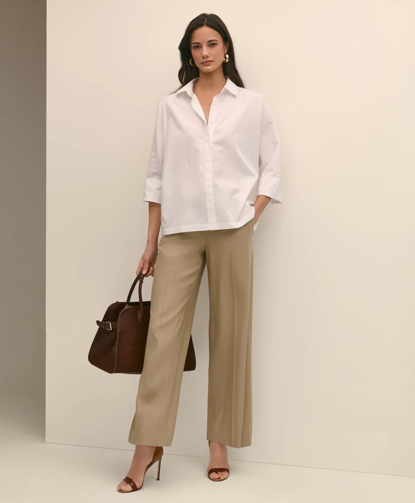 Supima® Cotton Relaxed Dolman-Sleeve Shirt, image 2