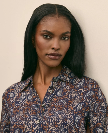 Paisley Shimmer-Stripe Shirt, image 3