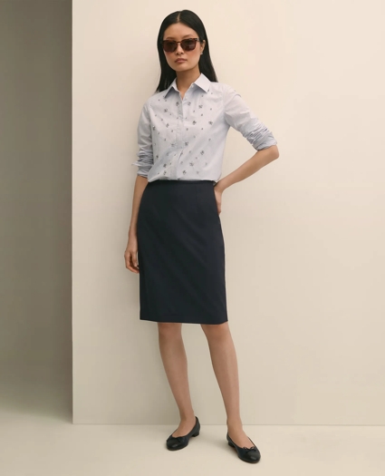 Cotton Poplin Pinstripe Embellished Shirt, image 2