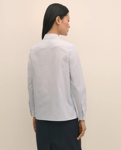Cotton Poplin Pinstripe Embellished Shirt, image 4