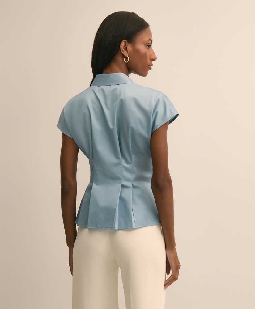 Supima&reg; Cotton Sateen Pleated Peplum Shirt, image 4