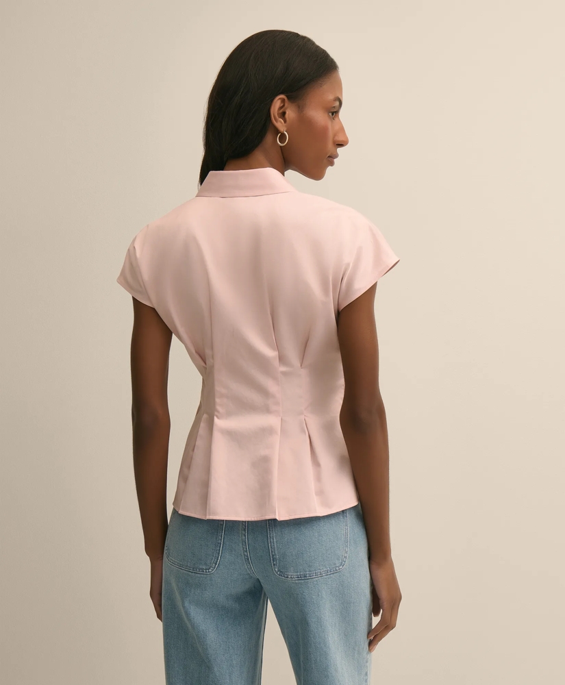 Supima&reg; Cotton Sateen Pleated Peplum Shirt, image 4