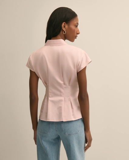 Supima&reg; Cotton Sateen Pleated Peplum Shirt, image 4