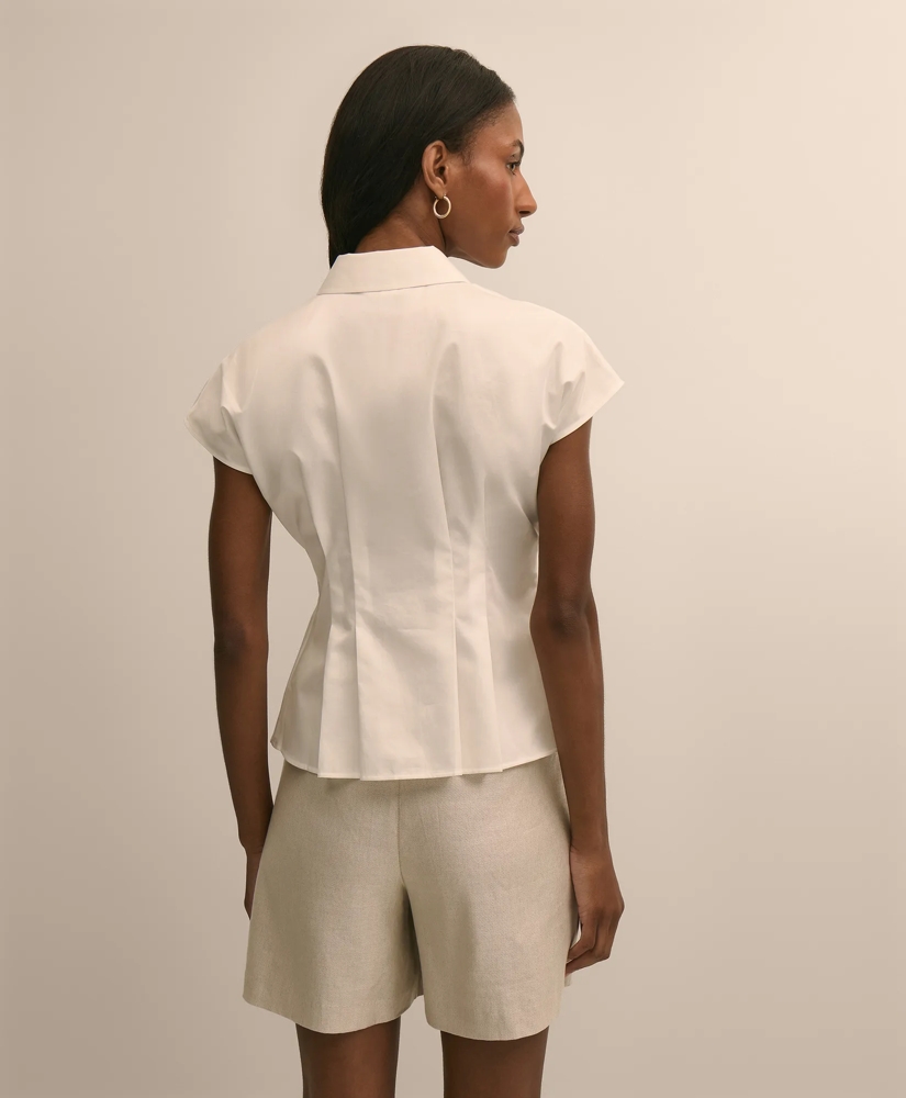 Supima&reg; Cotton Sateen Pleated Peplum Shirt, image 4