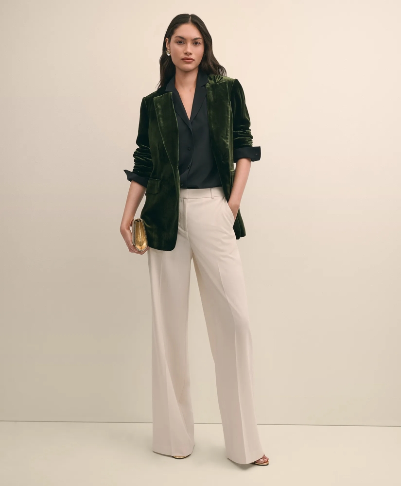 Silk Crepe Notch-Collar Blouse, image 2