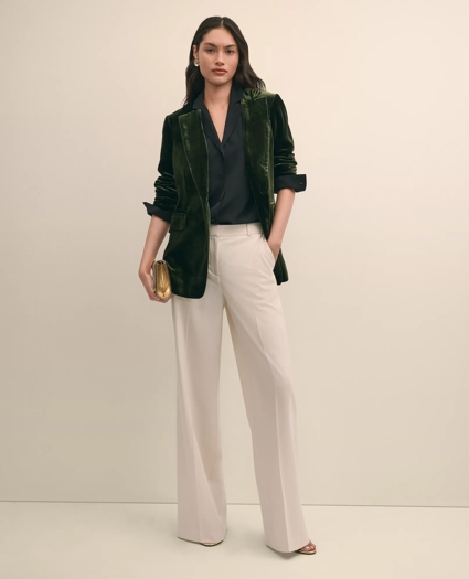 Silk Crepe Notch-Collar Blouse, image 2