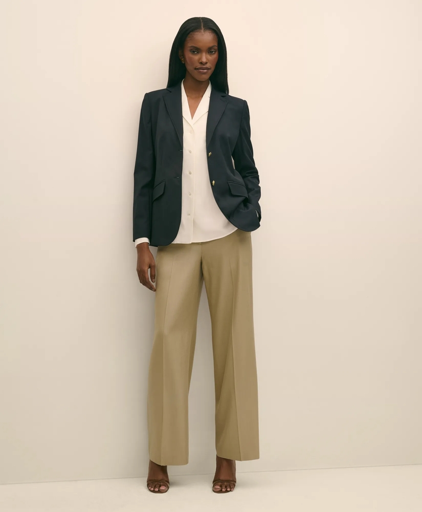 Silk Crepe Notch-Collar Blouse, image 2