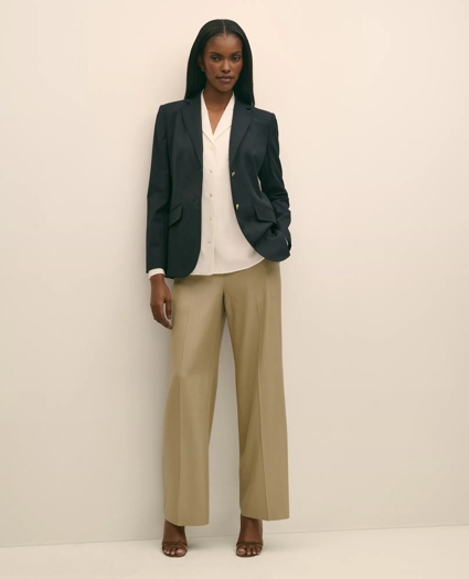 Silk Crepe Notch-Collar Blouse, image 2