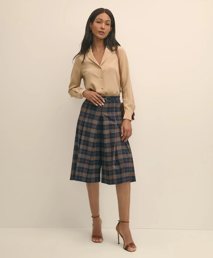 Silk Crepe Notch-Collar Blouse, image 3