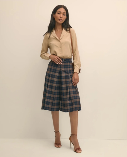 Silk Crepe Notch-Collar Blouse, image 3