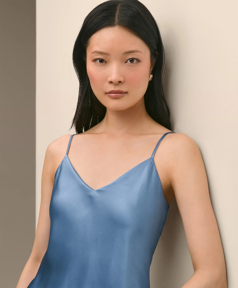 V-Neck Cami in Washable Silk Charmeuse, image 3