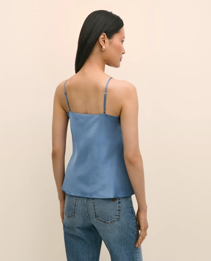 V-Neck Cami in Washable Silk Charmeuse, image 4