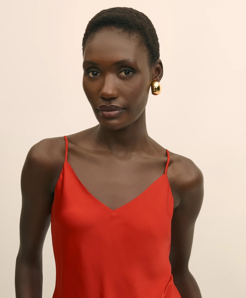 V-Neck Cami in Washable Silk Charmeuse, image 3