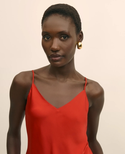 V-Neck Cami in Washable Silk Charmeuse, image 3