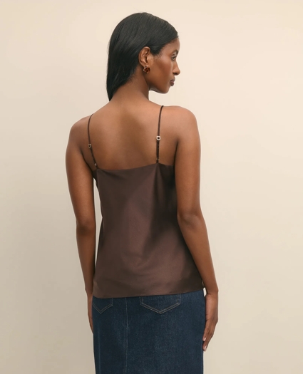 V-Neck Cami in Washable Silk Charmeuse, image 4