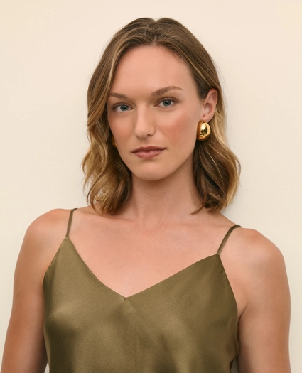 V-Neck Cami in Washable Silk Charmeuse, image 3