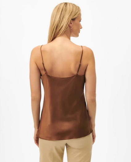 V-Neck Cami in Washable Silk Charmeuse, image 3