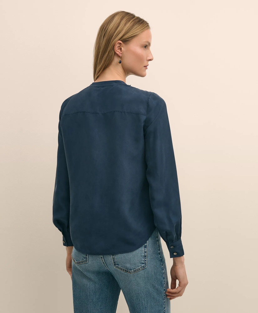 Silk Habotai Pintucked Blouse, image 4