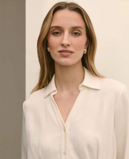 Viscose Pleated Peplum Blouse, image 3