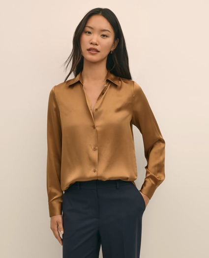 Relaxed Fit Silk Charmeuse Blouse, image 1