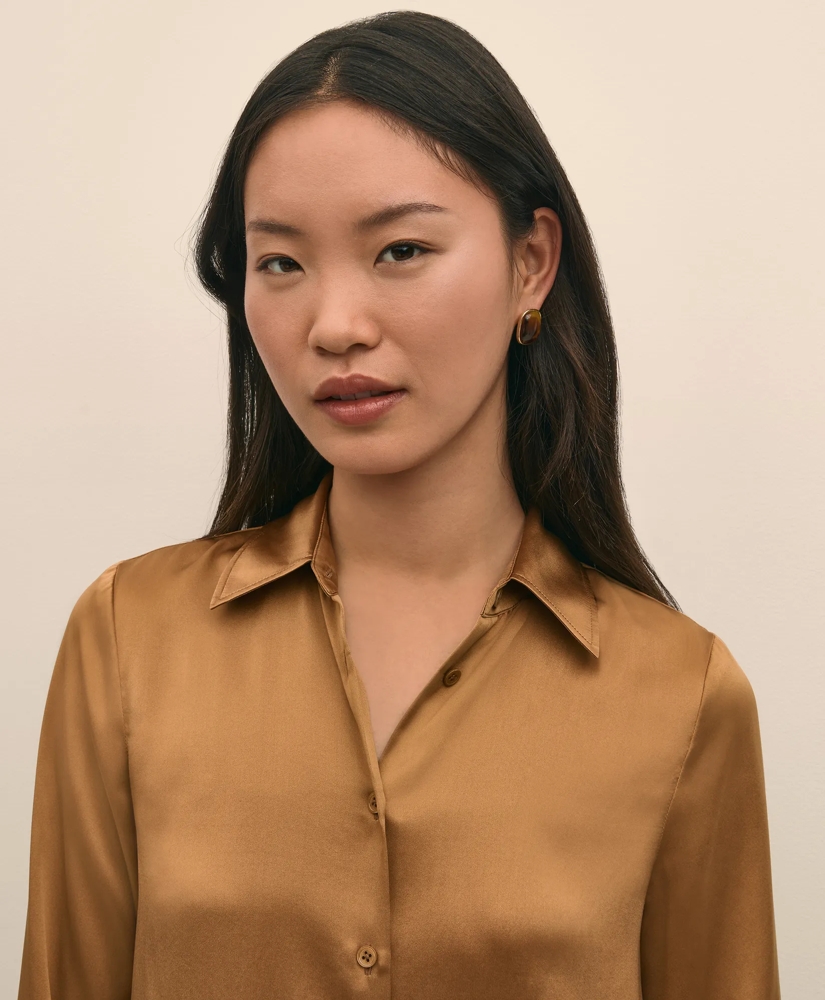 Relaxed Fit Silk Charmeuse Blouse, image 3
