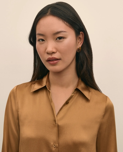 Relaxed Fit Silk Charmeuse Blouse, image 3