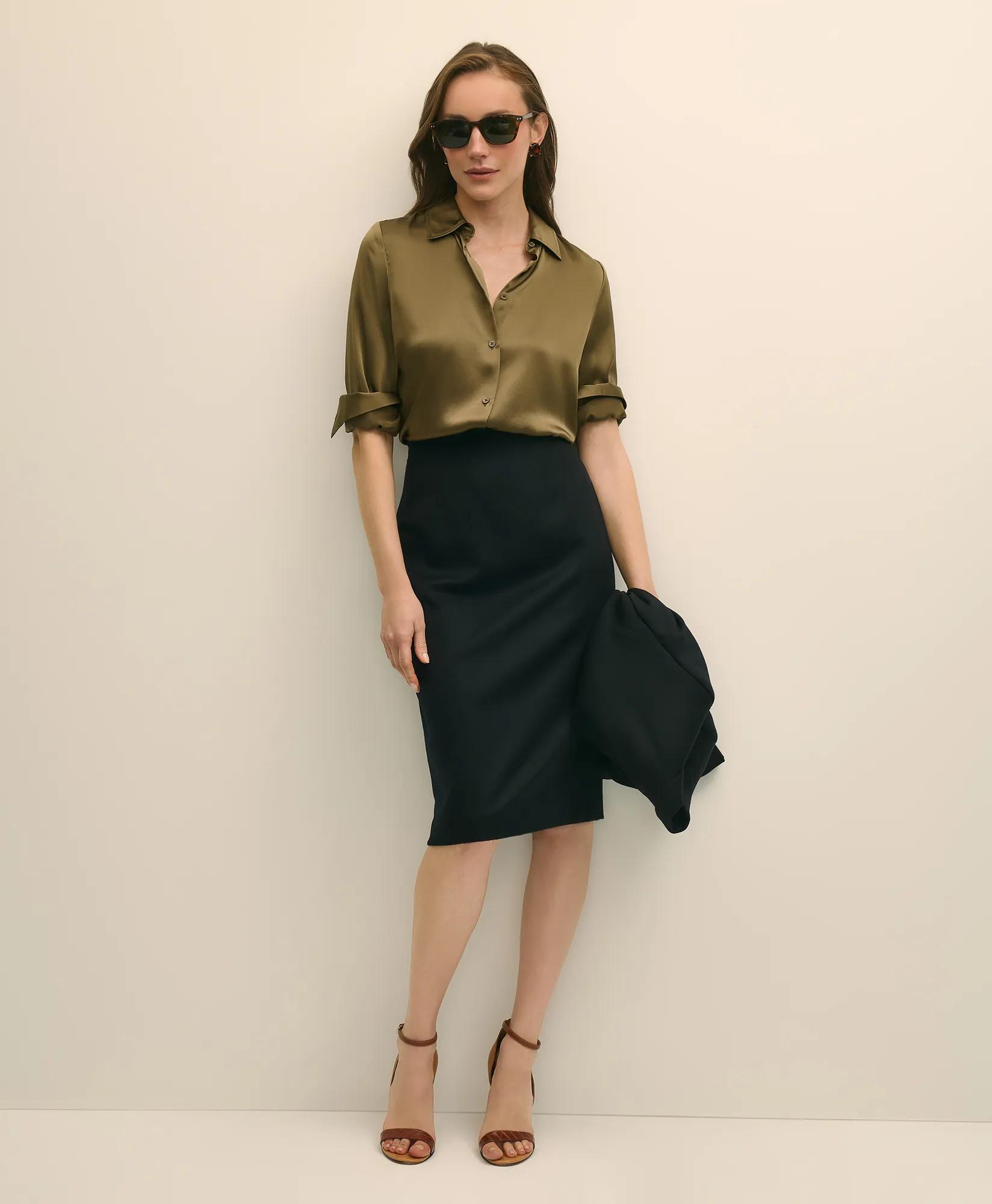 Relaxed Fit Silk Charmeuse Blouse secondary