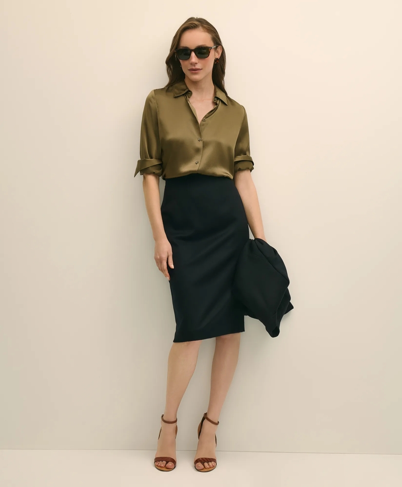 Relaxed Fit Silk Charmeuse Blouse, image 2