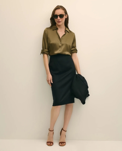 Relaxed Fit Silk Charmeuse Blouse, image 2
