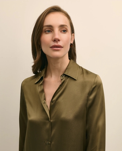 Relaxed Fit Silk Charmeuse Blouse, image 3