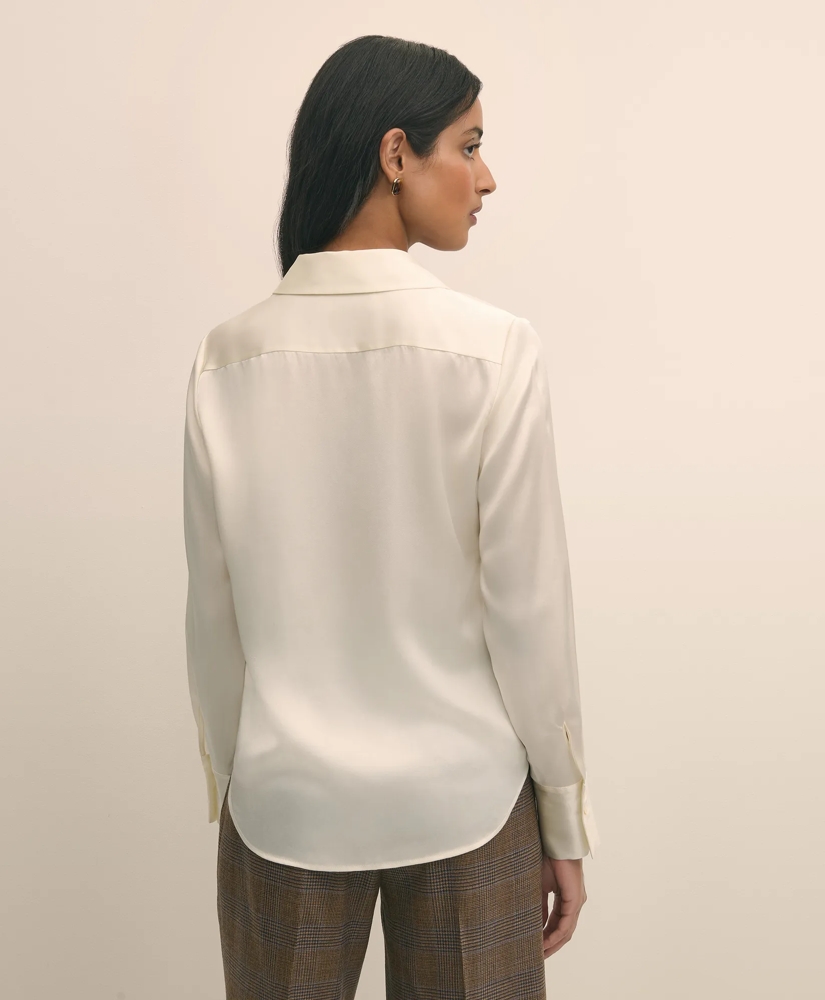 Silk Charmeuse Pintucked Blouse, image 4