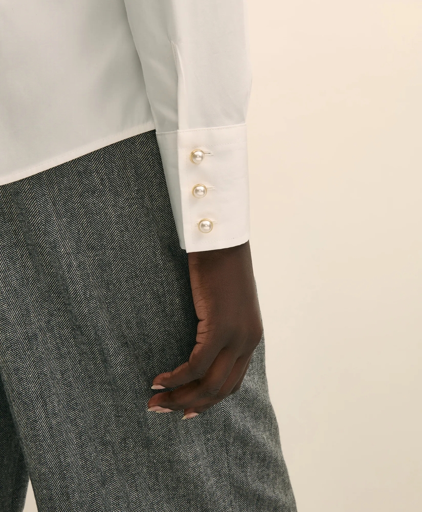 Fitted Supima® Cotton Open Notch Collar, Dress Shirt, image 5