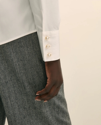 Fitted Supima® Cotton Open Notch Collar, Dress Shirt, image 5