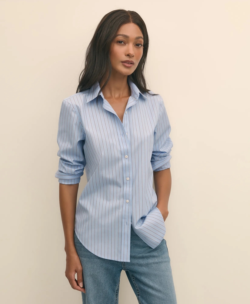 Classic Fit Stretch Supima<sup>®</sup> Cotton, Striped Dress Shirt